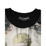 Dolce & Gabbana Black Cashmere Cherub Print Baroque Sweater
