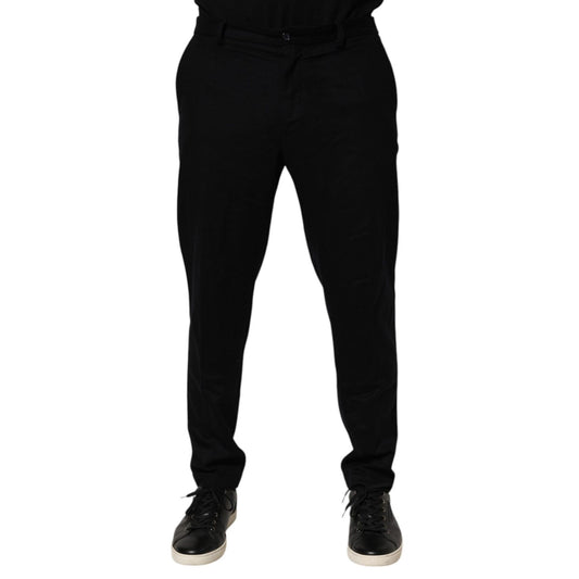 Dolce & Gabbana Black Cashmere Dress Formal Trouser Pants with tailored fit and classic design, perfect for formal and upscale events.