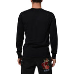 Dolce & Gabbana Black Cashmere Knit V-Neck Pullover Sweater