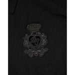 Dolce & Gabbana Black Cashmere Polo Men Longsleeves Sweater