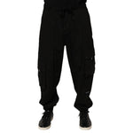Dolce & Gabbana Black Cotton Cargo Jogger Sweatpants Pants