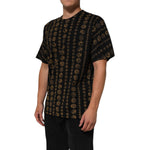 Dolce & Gabbana Black Cotton Coin Print Crew Neck T-shirt