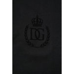 Dolce & Gabbana Black Cotton DG Logo Collared Polo T-shirt