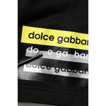 Dolce & Gabbana Black Cotton Mid Waist Casual Bermuda Short with logo details on fabric