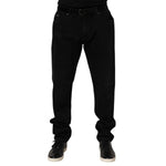Dolce & Gabbana Black Cotton Regular Denim Men Trouser Jeans