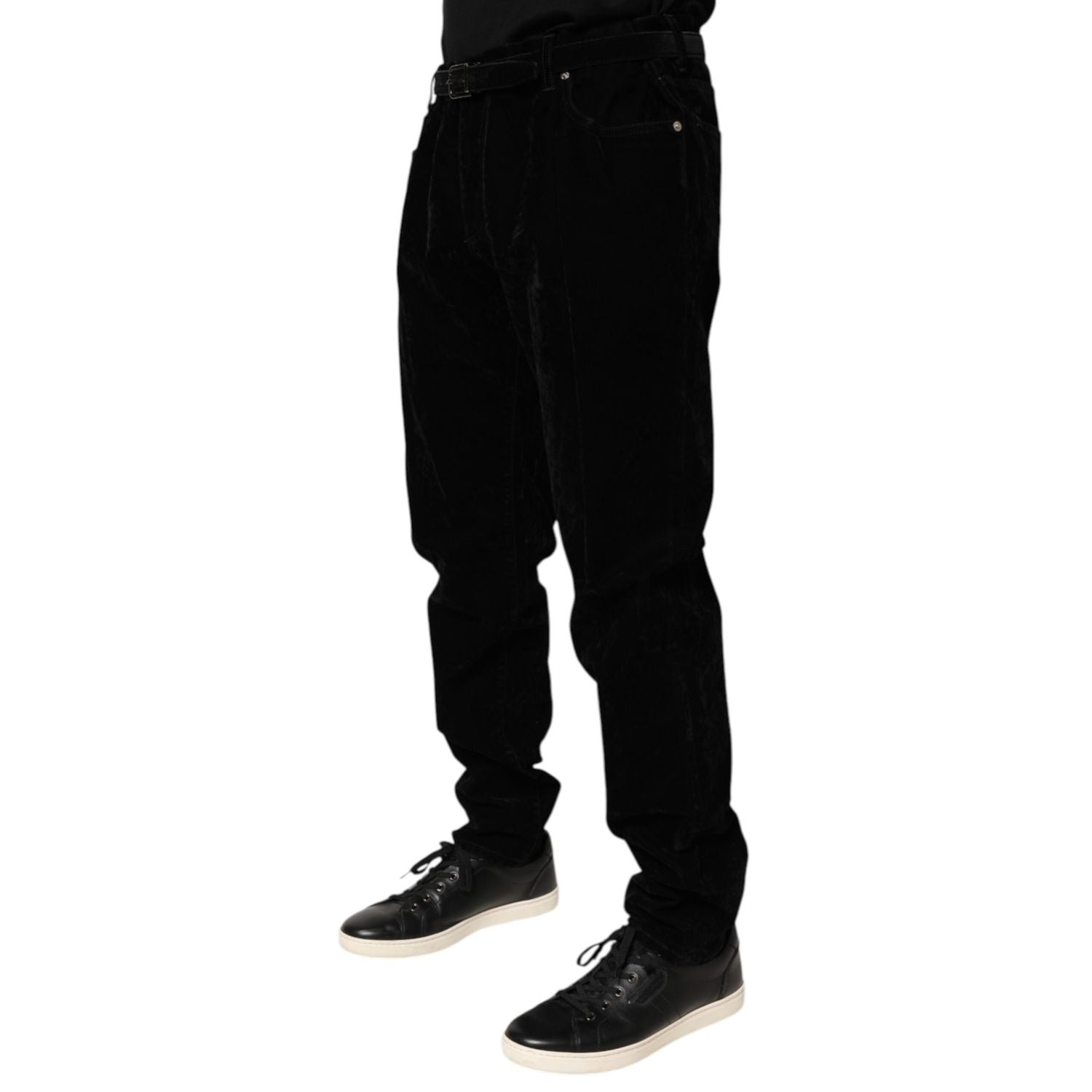 Dolce & Gabbana Black Cotton Slim Fit Denim Trouser Jeans