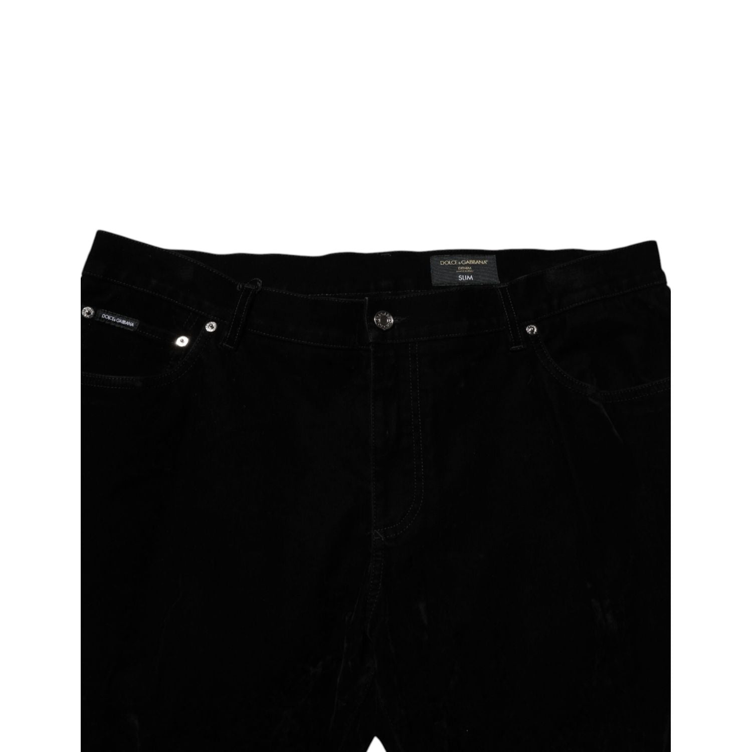 Dolce & Gabbana Black Cotton Slim Fit Denim Trouser Jeans