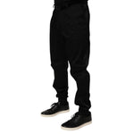 Dolce & Gabbana Black Cotton Stretch Casual Trouser Pants