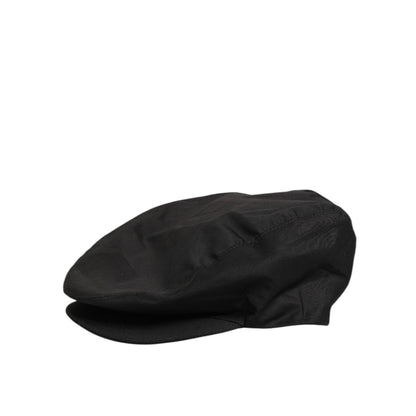 Dolce & Gabbana Black Cotton Stretch Newsboy Cloth Capello Hat Dolce & Gabbana