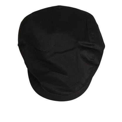 Dolce & Gabbana Black Cotton Stretch Newsboy Cloth Capello Hat Dolce & Gabbana
