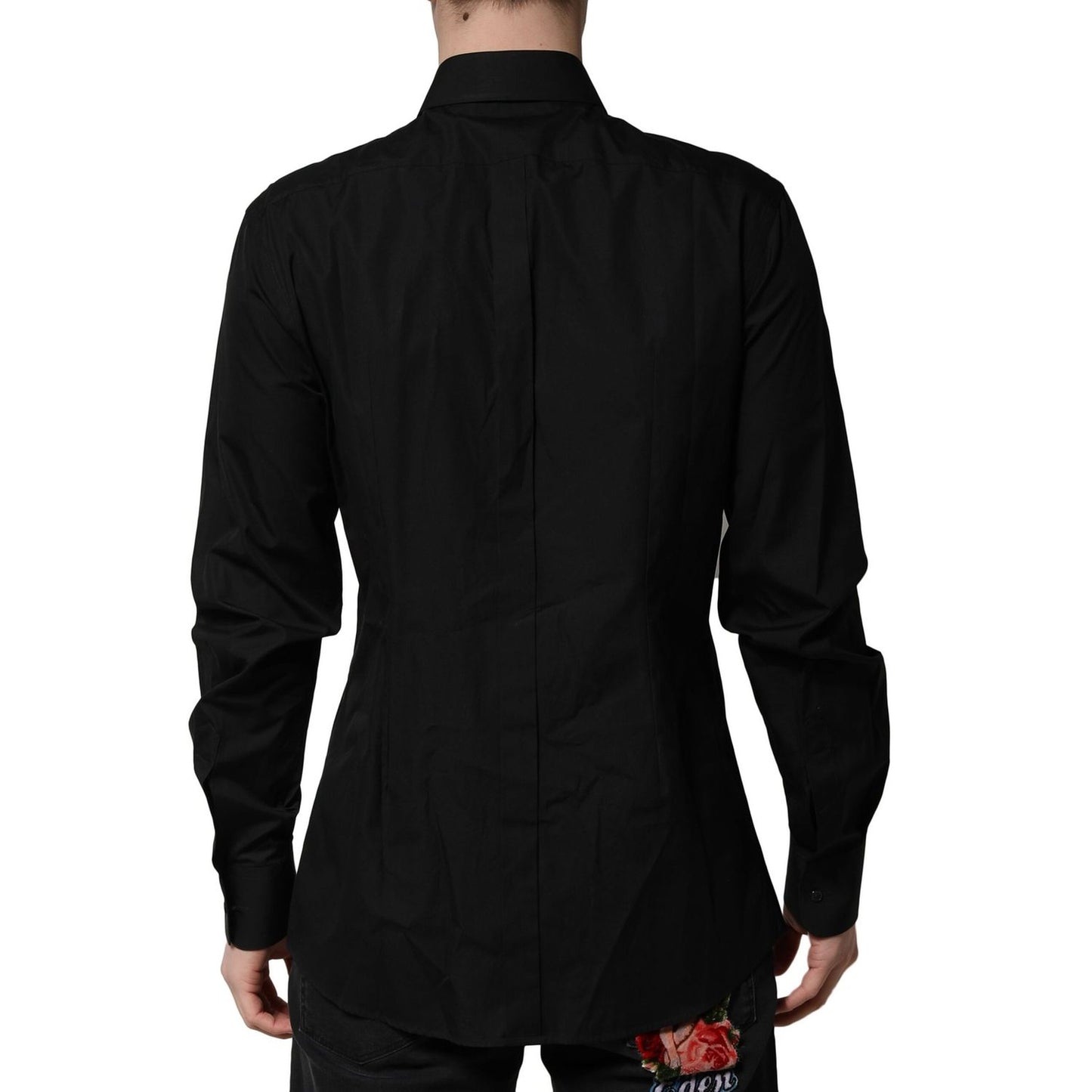 Dolce & Gabbana Black Crystal GOLD Formal Men Dress Shirt