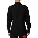 Dolce & Gabbana Black Crystal GOLD Formal Men Dress Shirt