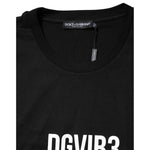Dolce & Gabbana Black DG Vib3 Print Cotton Crew Neck T-shirt