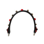 Dolce & Gabbana Black Embellished Leather Bag Handle Women Shoulder Strap
