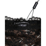 Dolce & Gabbana Black Floral Lace Mesh High Brief Panty Underwear