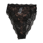 Dolce & Gabbana Black Floral Lace Mesh High Brief Panty Underwear
