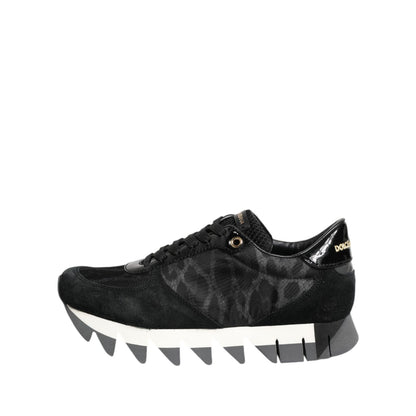 Dolce & Gabbana Black Gray Leopard Low Top Sneakers Shoes
