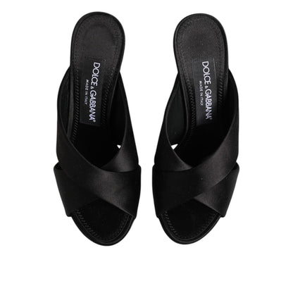 Dolce & Gabbana Black Keira Baroque High Heel Sandals Shoes