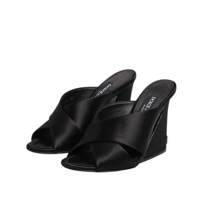 Dolce & Gabbana Black Keira Baroque High Heel Sandals Shoes