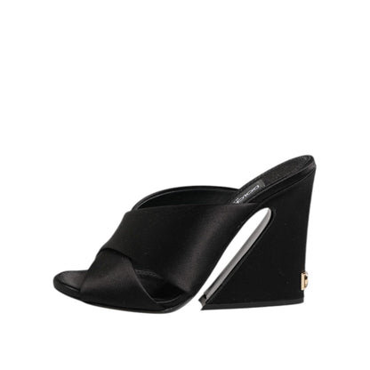 Dolce & Gabbana Black Keira Baroque High Heel Sandals Shoes