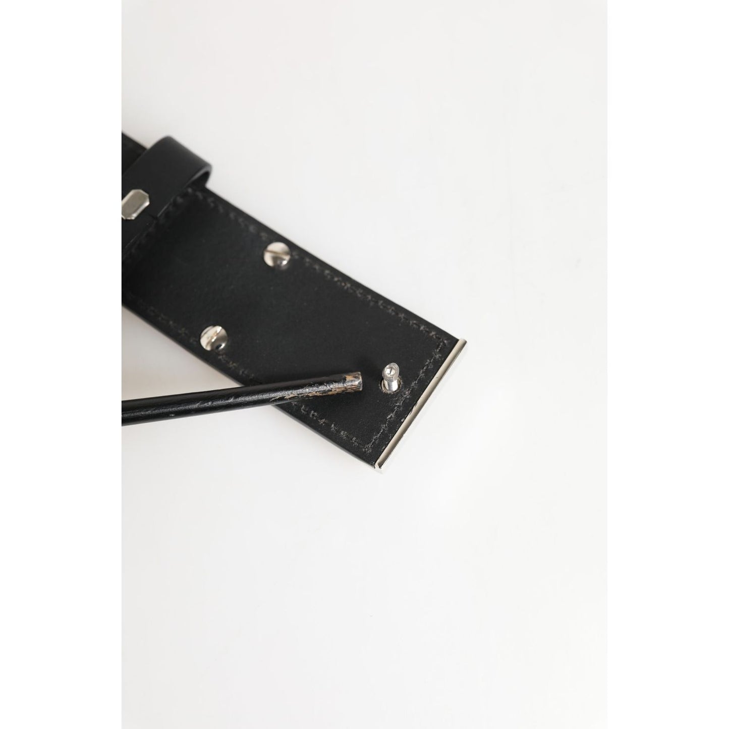 Dolce & Gabbana Black Leather Classic Metal Logo Buckle Belt