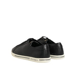 Dolce & Gabbana Black Leather Lace Up Low Top Sneakers Shoes