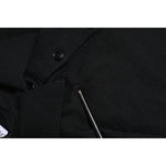 Dolce & Gabbana Black Logo Patch Collared Pullover Sweater close-up texture view.