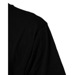 Dolce & Gabbana Black Logo Print Cotton Crew Neck T-shirt close-up, showing premium cotton texture in black with short sleeve design.