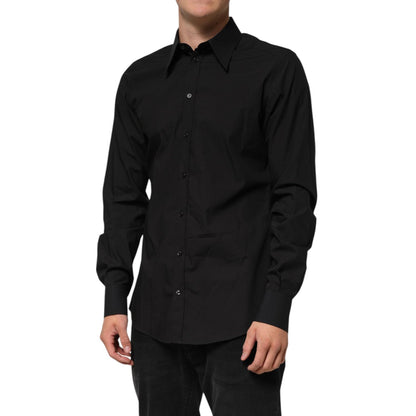 Dolce & Gabbana Black MARTINI Slim Fit Dress Formal Men Shirt