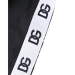 Dolce & Gabbana Black Nylon Side Logo Tape Shorts Swimwear
