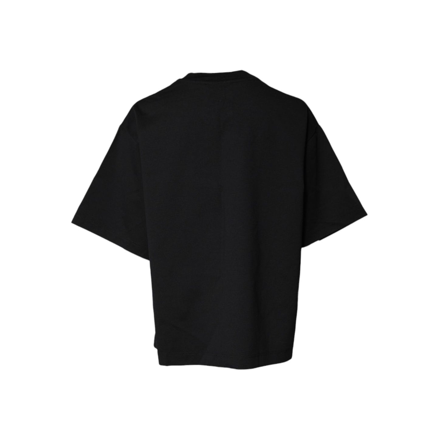Dolce & Gabbana Black Printed Cotton Crew Neck Tee T-shirt