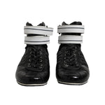 Dolce & Gabbana Black Quilted Leather Lace Up Sneakers Shoes