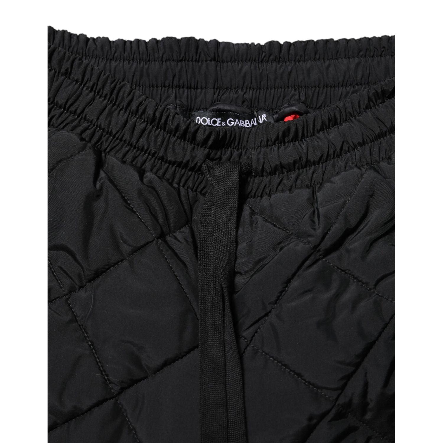 Dolce & Gabbana Black Quilted Mid Waist Jogger Pants