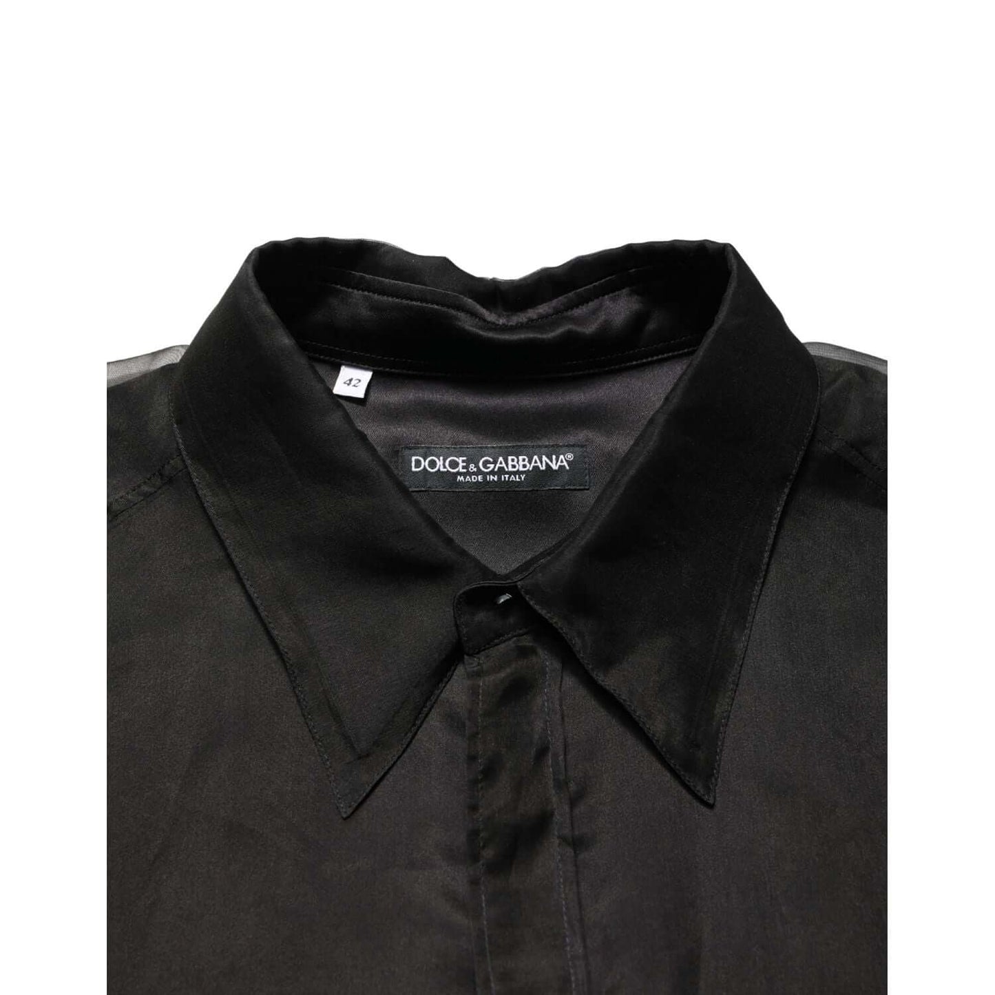 Dolce & Gabbana Black Ruffle Detail Semi Sheer Shirt Jacket