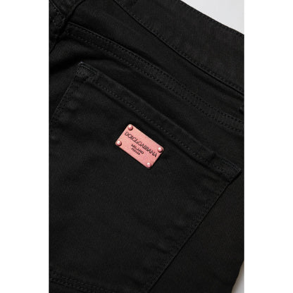 Dolce & Gabbana Black Skinny Cotton Mid Waisted Denim Jeans