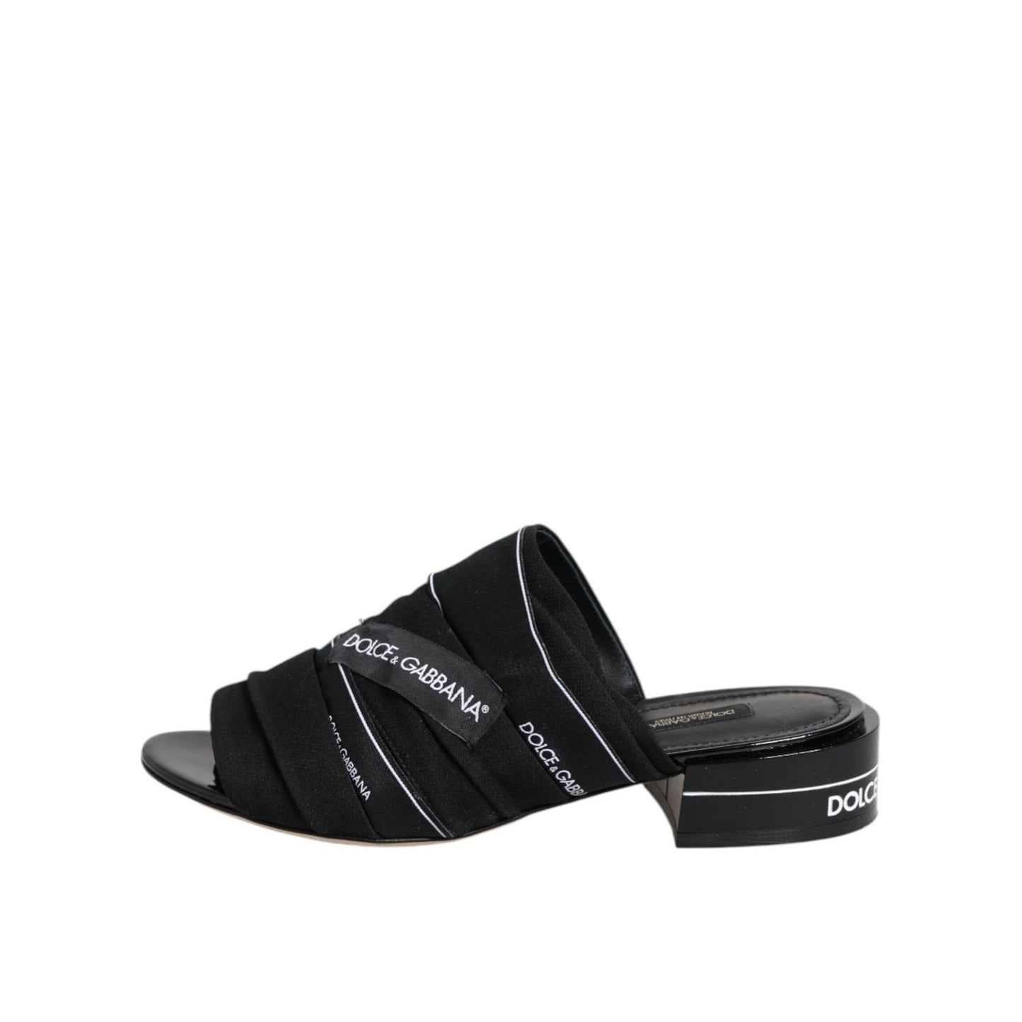 Dolce & Gabbana Black Slides Slip On Sandals Shoes