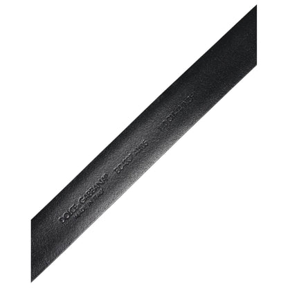 Dolce & Gabbana Black Solid Leather Classic Waist Buckle Belt
