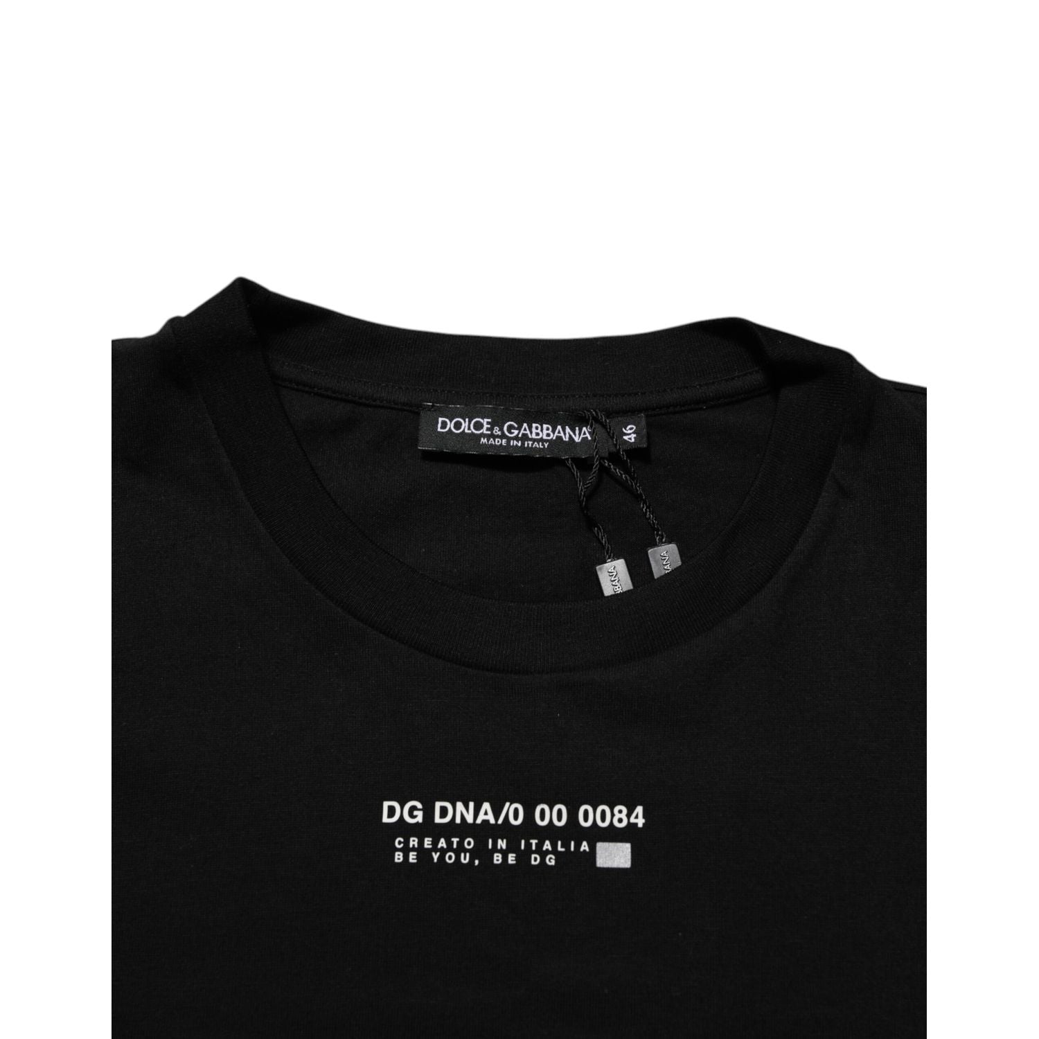 Dolce & Gabbana Black Statement Cotton Men Crew Neck T-shirt