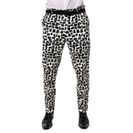 Dolce & Gabbana Black White Abstract Print Cotton Blend Pants