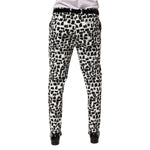 Dolce & Gabbana Black White Abstract Print Cotton Blend Pants