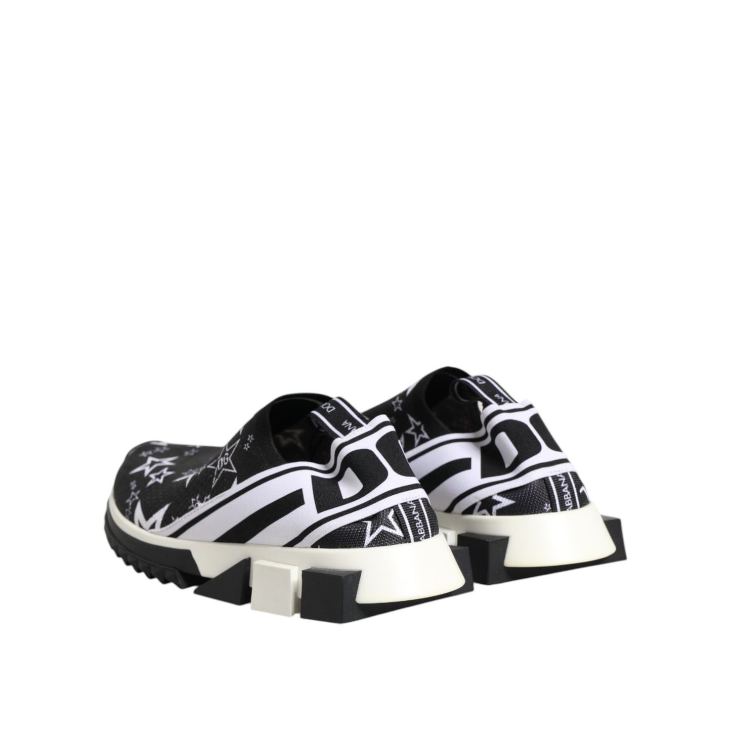 Dolce & Gabbana Black White Sorrento Low Top Sneakers Shoes with logo detail and rubber sole, made in Italy.