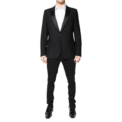 Dolce & Gabbana Black Wool Single Breasted 2 Piece Suit
