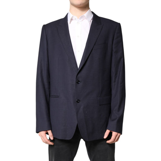 Dolce & Gabbana Black Wool Single Breasted Coat Blazer Suit