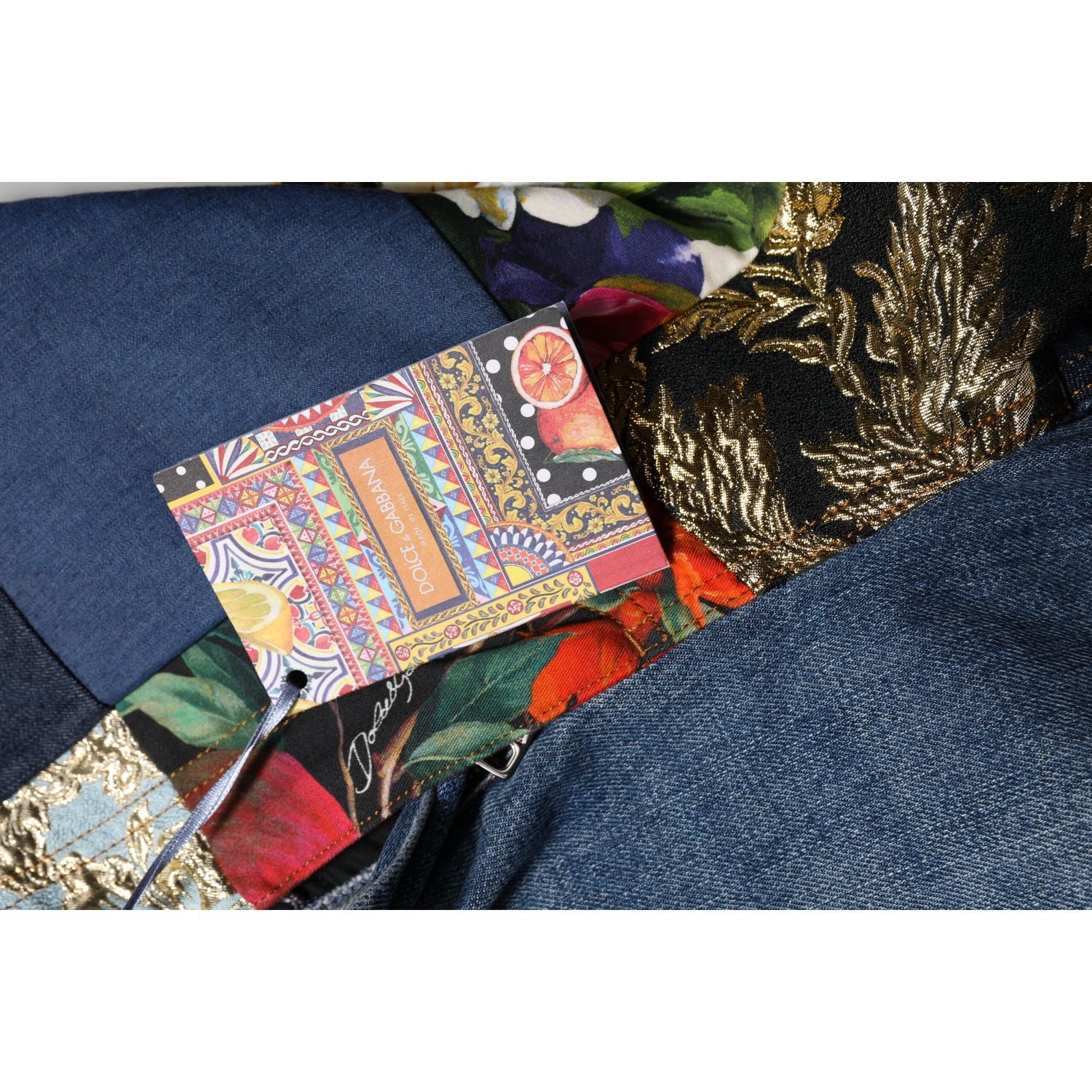 Dolce & Gabbana Blue AMBER Patchwork High Waist Denim Jeans