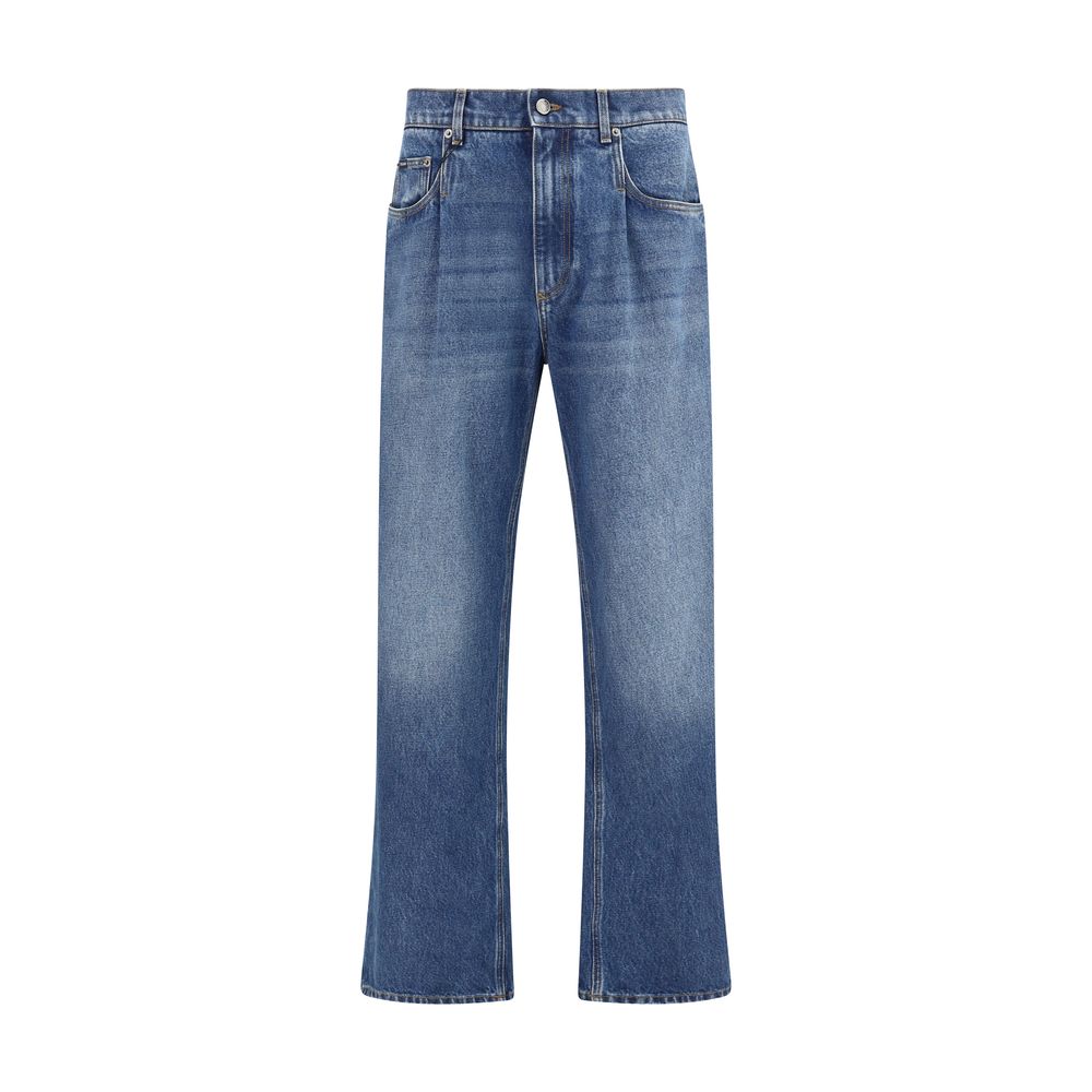 Dolce & Gabbana Blue Cotton Relaxed Fit Jeans