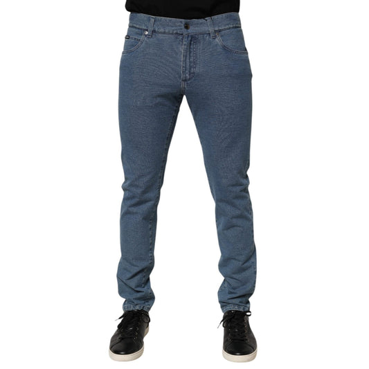 Dolce & Gabbana Blue Cotton Stretch Slim Fit Men Denim Jeans