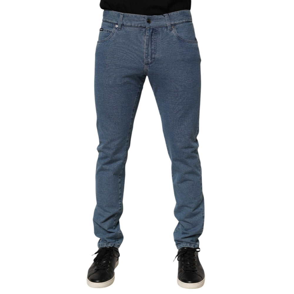 Dolce & Gabbana Blue Cotton Stretch Slim Fit Men Denim Jeans