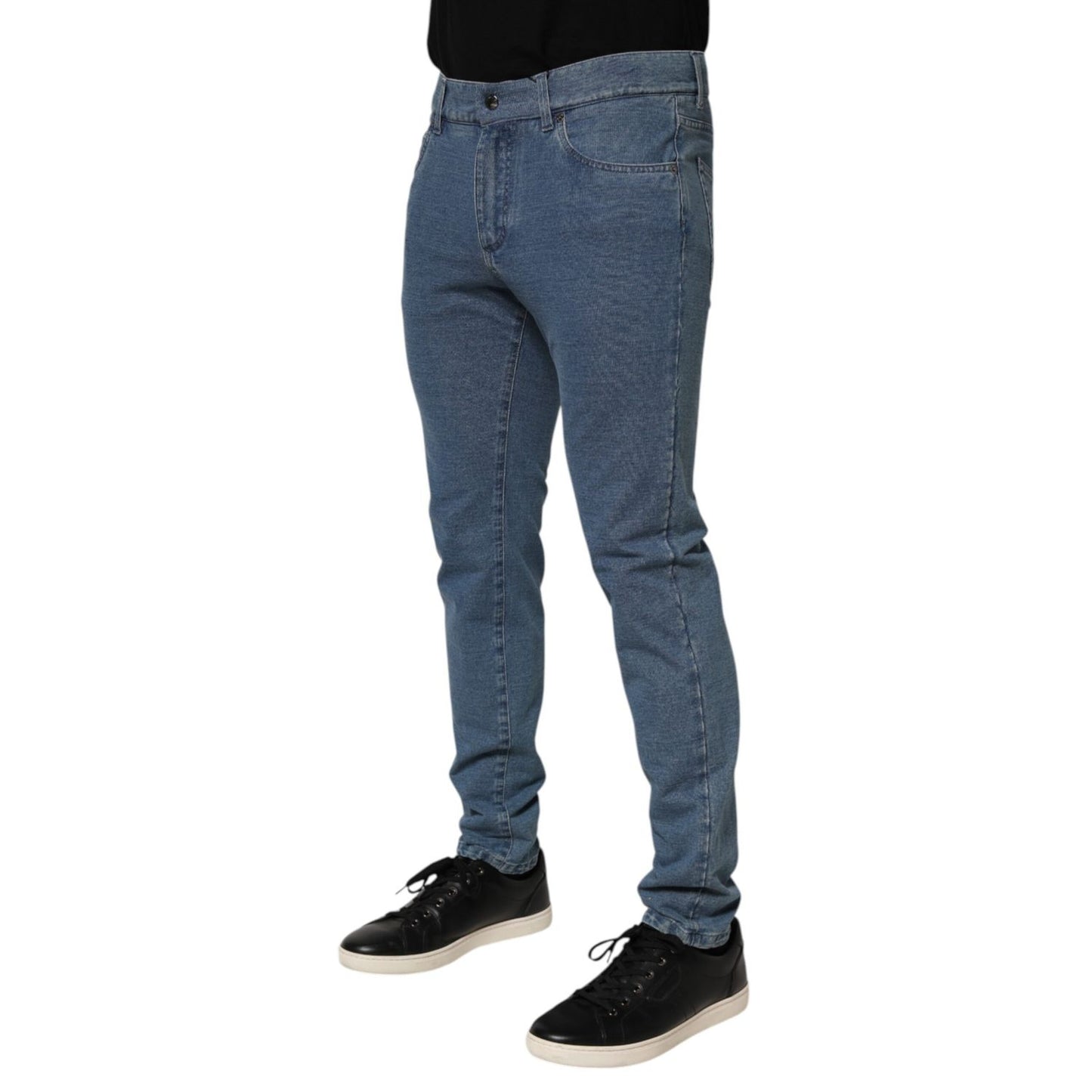 Dolce & Gabbana Blue Cotton Stretch Slim Fit Men Denim Jeans