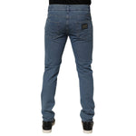 Dolce & Gabbana Blue Cotton Stretch Slim Fit Men Denim Jeans