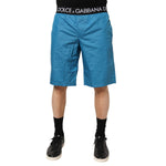 Dolce & Gabbana Blue Logo Waistband Beachwear Shorts Swimwear